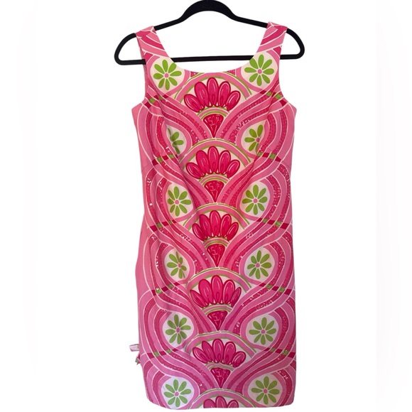Lilly Pulitzer Dresses & Skirts - Lilly Pulitzer Jubilee shift dress sleeveless size 4 pink with sequins